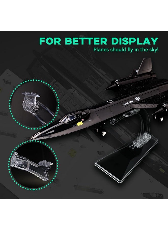 ARTORBRICKS ArtorBricks SR-71 Reconnaissance Blackbird Airplane Military Building Set with Display Stand - 183Piece Model Kit for Adults, Collectors & Hobbyists  - Image 4