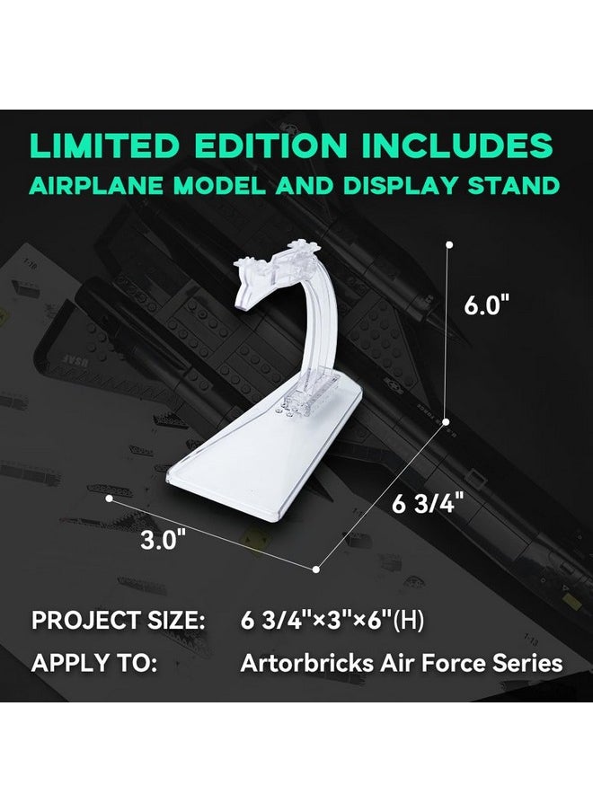 ARTORBRICKS ArtorBricks SR-71 Reconnaissance Blackbird Airplane Military Building Set with Display Stand - 183Piece Model Kit for Adults, Collectors & Hobbyists  - Image 3