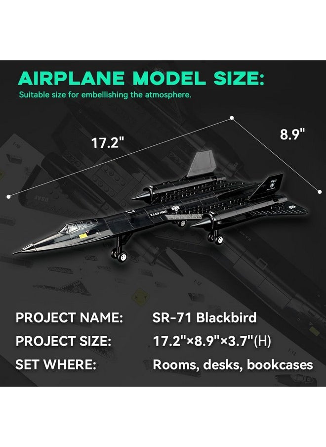 ARTORBRICKS ArtorBricks SR-71 Reconnaissance Blackbird Airplane Military Building Set with Display Stand - 183Piece Model Kit for Adults, Collectors & Hobbyists  - Image 2