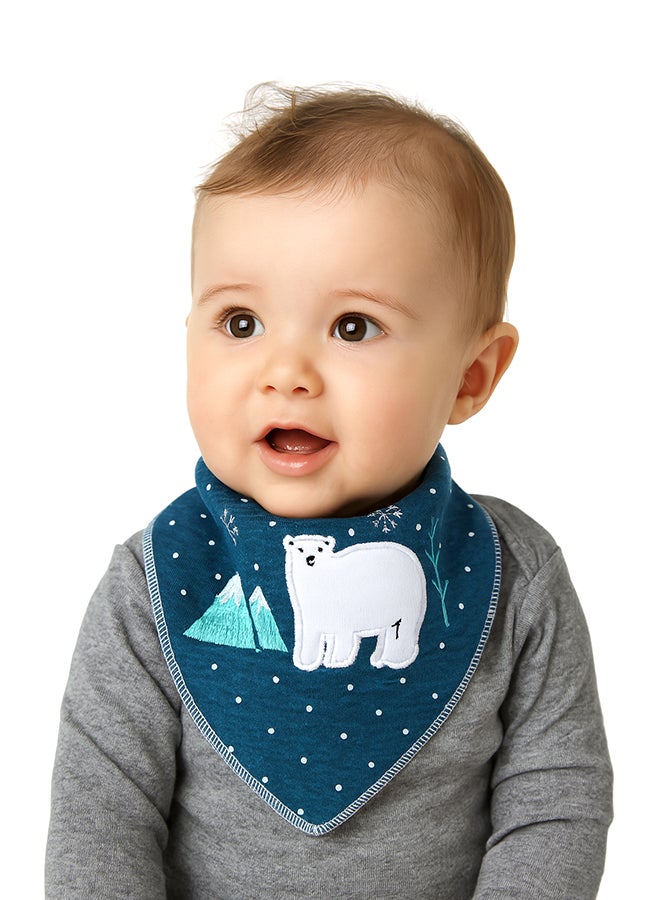 Little Surprise Box, 3PCS Set of Polar Bear print premium adjustable snap on closure Bibs - Image 4