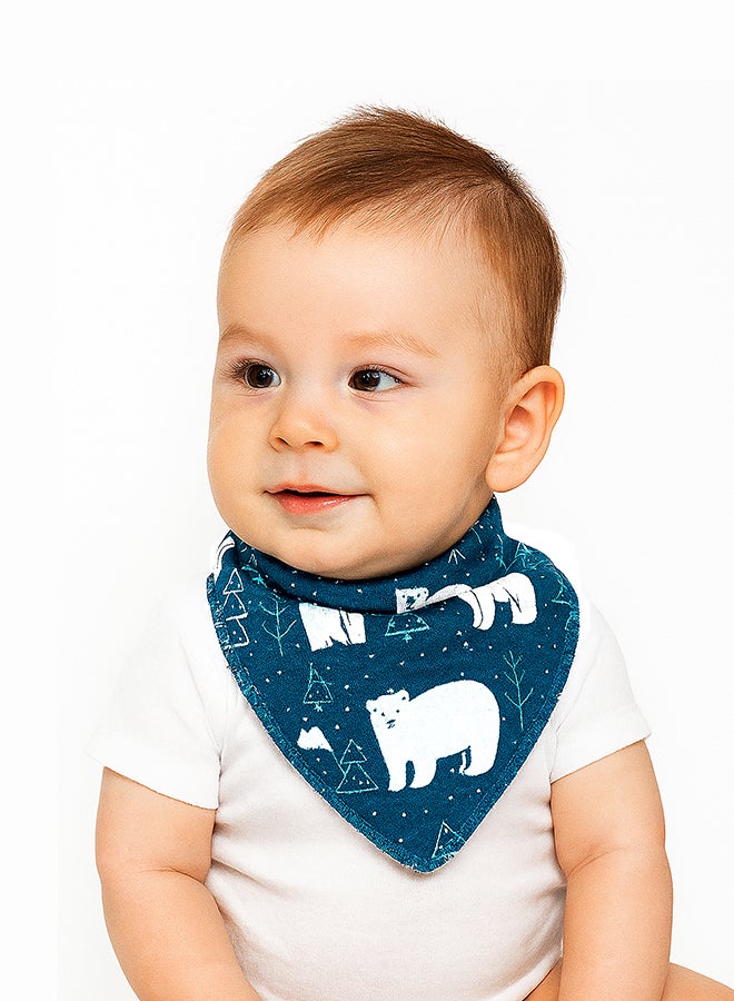 Little Surprise Box, 3PCS Set of Polar Bear print premium adjustable snap on closure Bibs - Image 3