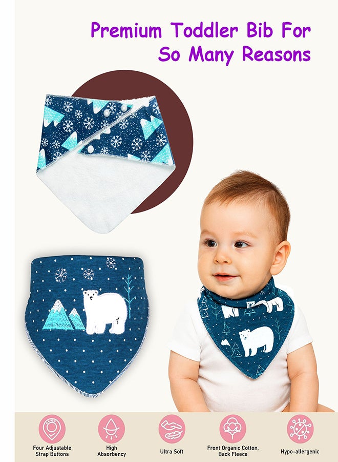 Little Surprise Box, 3PCS Set of Polar Bear print premium adjustable snap on closure Bibs - Image 5