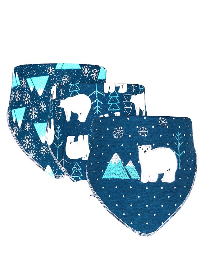 Little Surprise Box, 3PCS Set of Polar Bear print premium adjustable snap on closure Bibs - Image 1