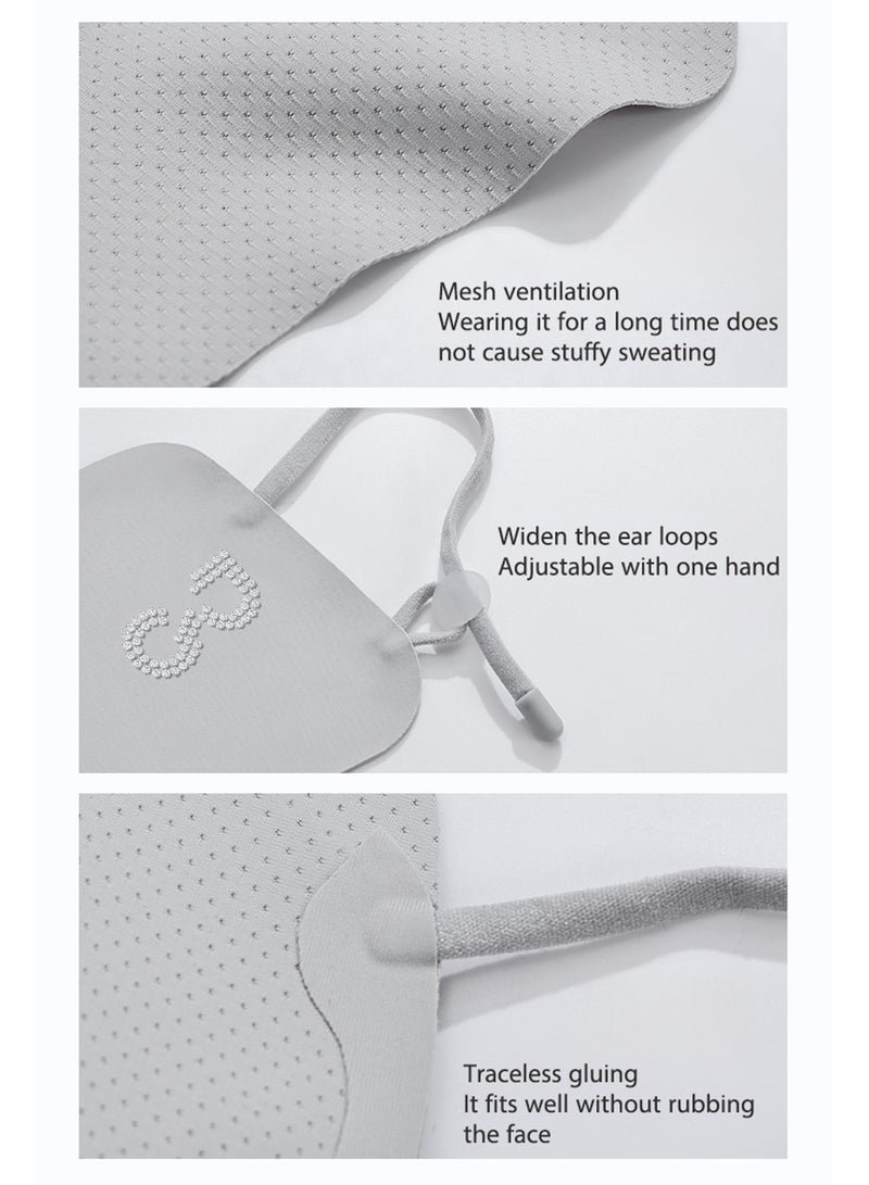 GolfPro Pink Ice Silk Half-Coverage Sun Mask - Image 2