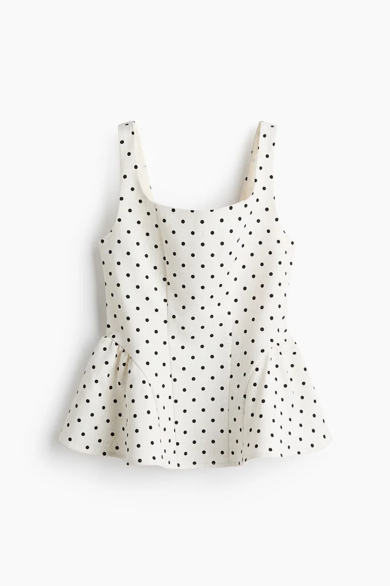 H&M Square-neck peplum top