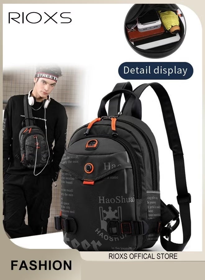 RIOXS Multifunctional Portable Bag Crossbody Body Chest Sling Shoulder Bag Small Backpack for Men Women Casual Shoulder Backpack Bag Lightweight Waterproof Bag for Travel Hiking - Image 3