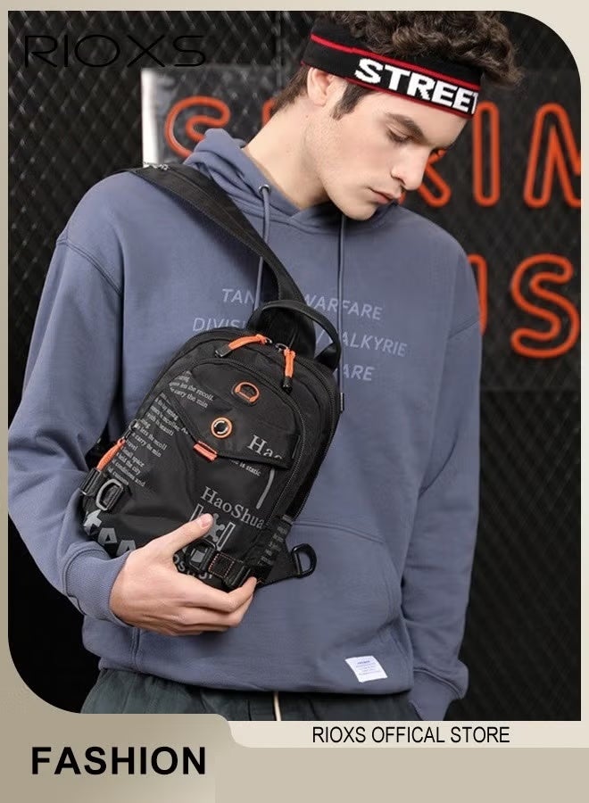 RIOXS Multifunctional Portable Bag Crossbody Body Chest Sling Shoulder Bag Small Backpack for Men Women Casual Shoulder Backpack Bag Lightweight Waterproof Bag for Travel Hiking - Image 1