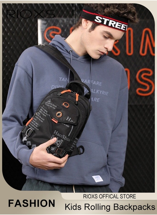 RIOXS - Multifunctional Portable Bag Crossbody Body Chest Sling Shoulder Bag Small Backpack for Men Women Casual Shoulder Backpack Bag Lightweight Waterproof Bag for Travel Hiking - Image 1