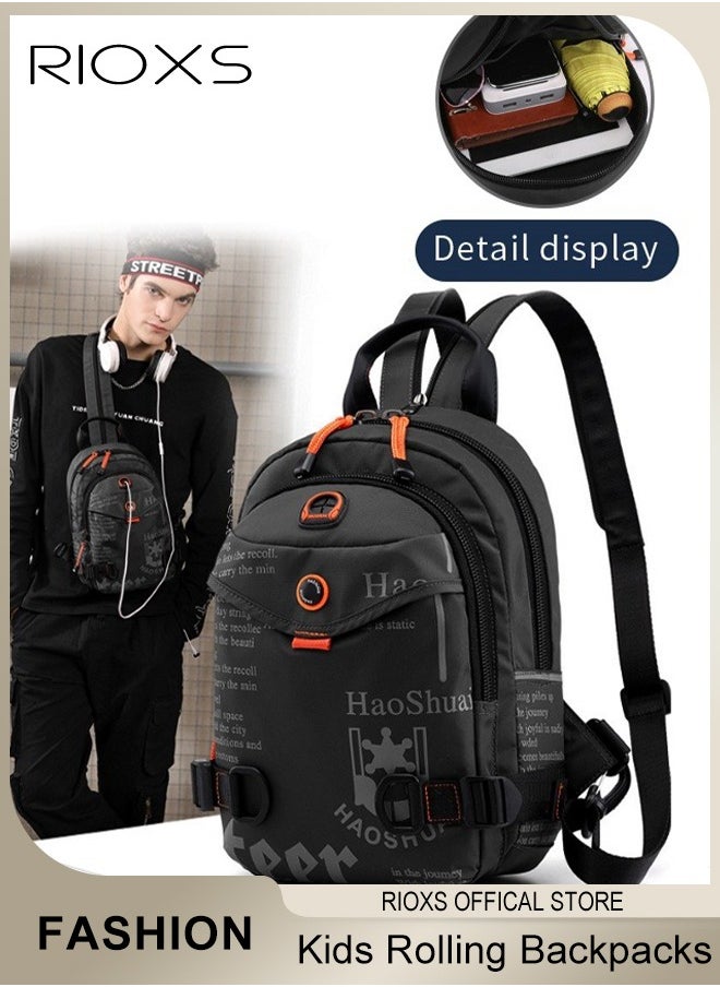 RIOXS - Multifunctional Portable Bag Crossbody Body Chest Sling Shoulder Bag Small Backpack for Men Women Casual Shoulder Backpack Bag Lightweight Waterproof Bag for Travel Hiking - Image 1