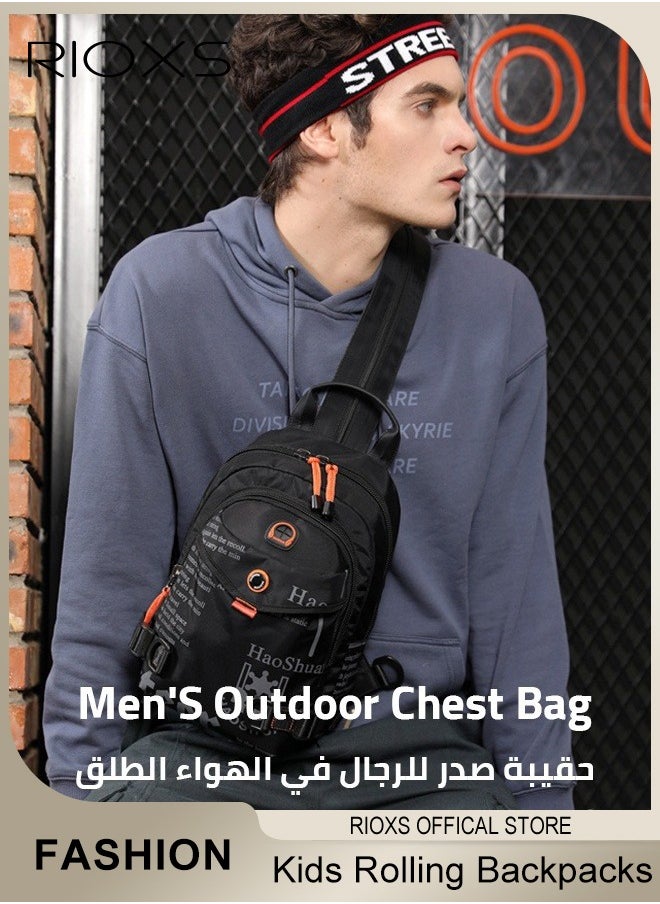 RIOXS - Multifunctional Portable Bag Crossbody Body Chest Sling Shoulder Bag Small Backpack for Men Women Casual Shoulder Backpack Bag Lightweight Waterproof Bag for Travel Hiking - Image 1