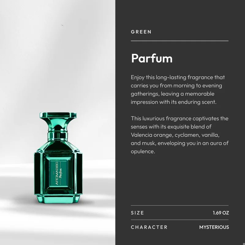 أروما 360  عطر جرين للجنسين - جوز الهند، برغموت، برتقال، عنبر وياسمين - خالي من منتجات الحيوان - سعة 50 مل