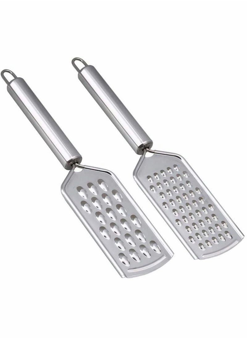Y&D Grater, Cheese Grater Fine for Kitchen with Handle and Razor-Sharp Stainless Steel Blade Chocolate, Cheese, Carrot, Ginger, Coconut, Nuts 2PCS  - Image 1