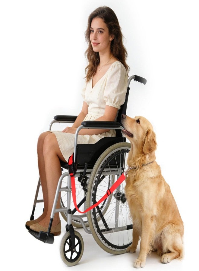 vomvomp Hands-Free Wheelchair Dog Leash Adjustable Short Leash for Wheelchair Users Securely Clips to Wrist or Chair Padded Handle for Small, Medium, Large Dogs - Image 1