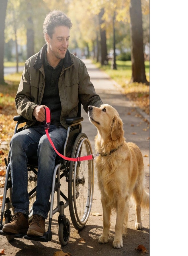 vomvomp Hands-Free Wheelchair Dog Leash Adjustable Short Leash for Wheelchair Users Securely Clips to Wrist or Chair Padded Handle for Small, Medium, Large Dogs - Image 4