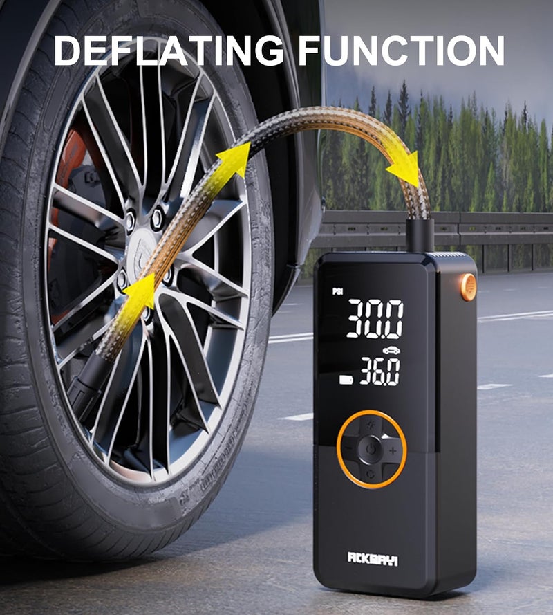 ATKMAYI Portable Tire Inflator, 150 PSI Cordless Air Compressor with Deflation Mode and LED Light - Image 3