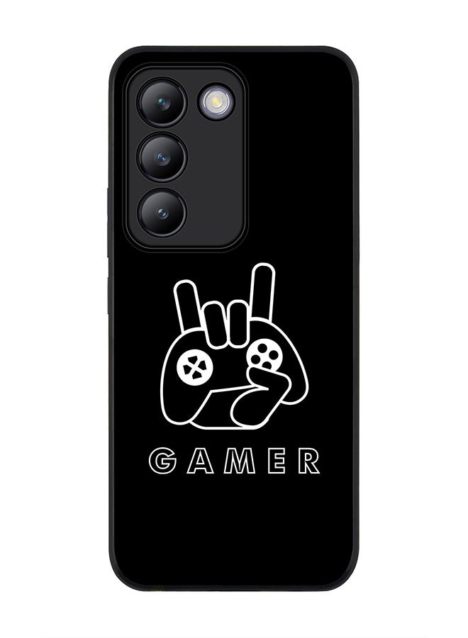 Stylizedd Rugged Black edge case for Vivo V30 Lite 5G, Slim fit Soft Case Flexible Rubber Edges Anti Drop TPU Gel Thin Cover -  Gamer  - Image 1