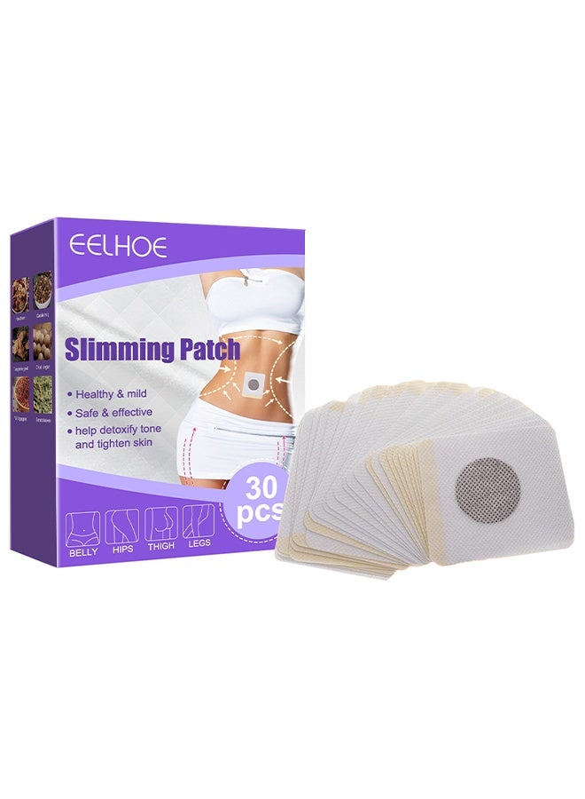 EELHOE 30 Pcs Slimming Patch, Help Detoxify Tone and Tighten Skin, Toning Contouring Firming, Belly Button Patches for Abdomen Weight Loss, Natural Belly Button Stickers Metabolize Fats  - Image 1