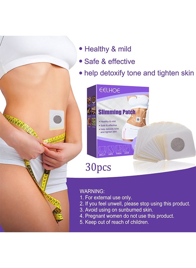 EELHOE 30 Pcs Slimming Patch, Help Detoxify Tone and Tighten Skin, Toning Contouring Firming, Belly Button Patches for Abdomen Weight Loss, Natural Belly Button Stickers Metabolize Fats - Image 2