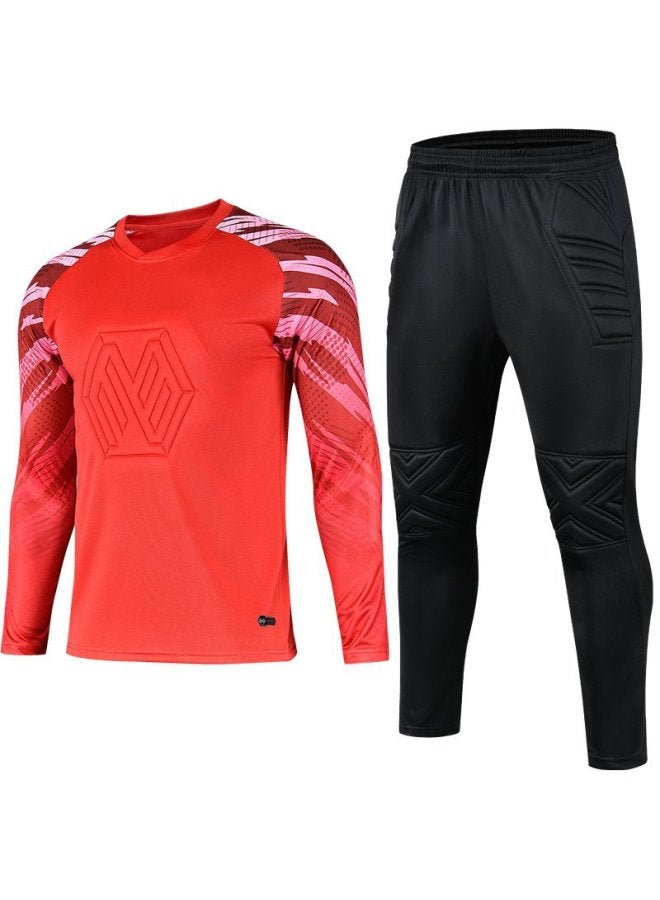 Goalkeeper's Clothing Football Goalkeeper's Jersey Equipment Children's Adult Same Anti-collision Pad Cushioning Goalkeeper's Suit