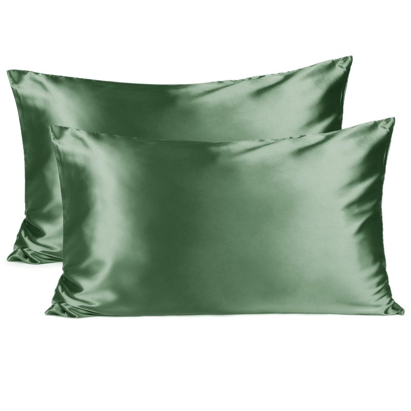 YANIBEST Satin Pillowcase for Hair and Skin Care Silk Pillowcase 2 Pack Standard 20inch X26 Size Pillow Cases Set of 2 Satin Cooling Pillow Covers with Hidden Zipper Floral Print