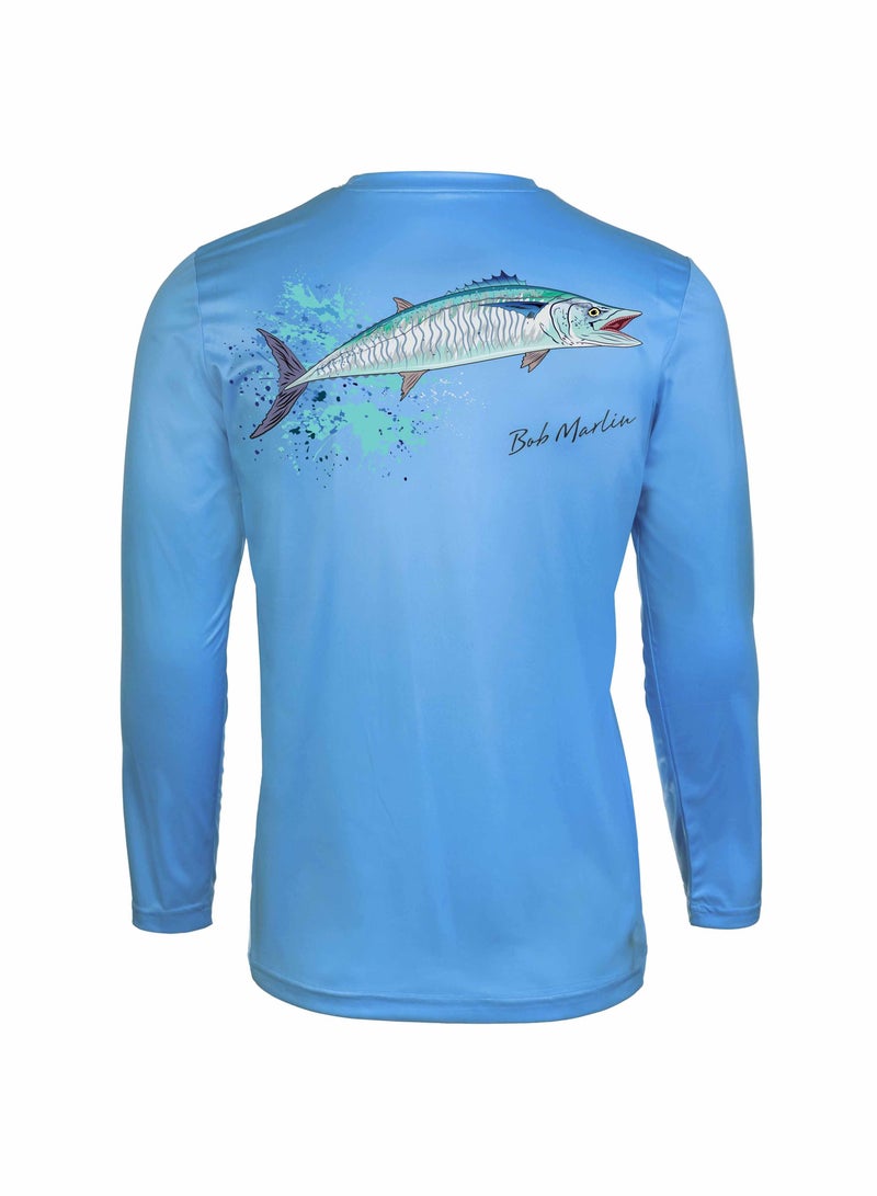BOB MARLIN Marlin Performance Shirt King Bob Blue-Large - Image 1