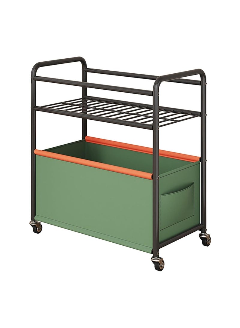 بلومنغ تايم صندوق ألعاب مزدوج الطبقات مع صناديق تخزين بعجلات، صندوق منظم قوي لألعاب الأطفال والكتب والحضانة - صندوق متحرك لغرفة اللعب وغرفة النوم وروضة الأطفال - Image 1