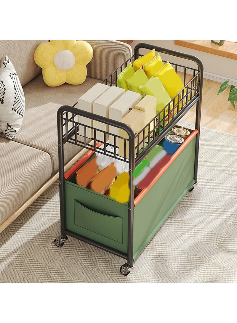 بلومنغ تايم صندوق ألعاب مزدوج الطبقات مع صناديق تخزين بعجلات، صندوق منظم قوي لألعاب الأطفال والكتب والحضانة - صندوق متحرك لغرفة اللعب وغرفة النوم وروضة الأطفال - Image 5