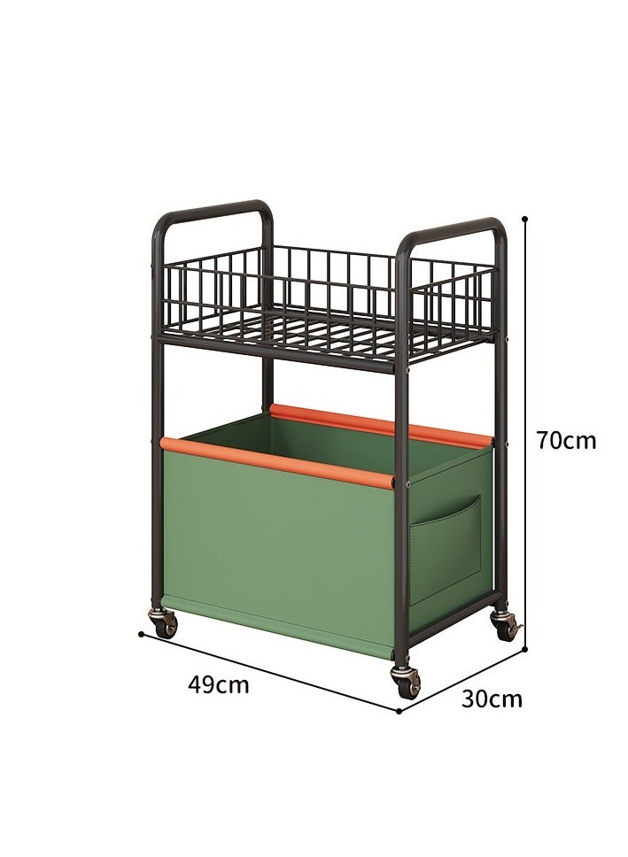 بلومنغ تايم صندوق ألعاب مزدوج الطبقات مع صناديق تخزين بعجلات، صندوق منظم قوي لألعاب الأطفال والكتب والحضانة - صندوق متحرك لغرفة اللعب وغرفة النوم وروضة الأطفال - Image 3