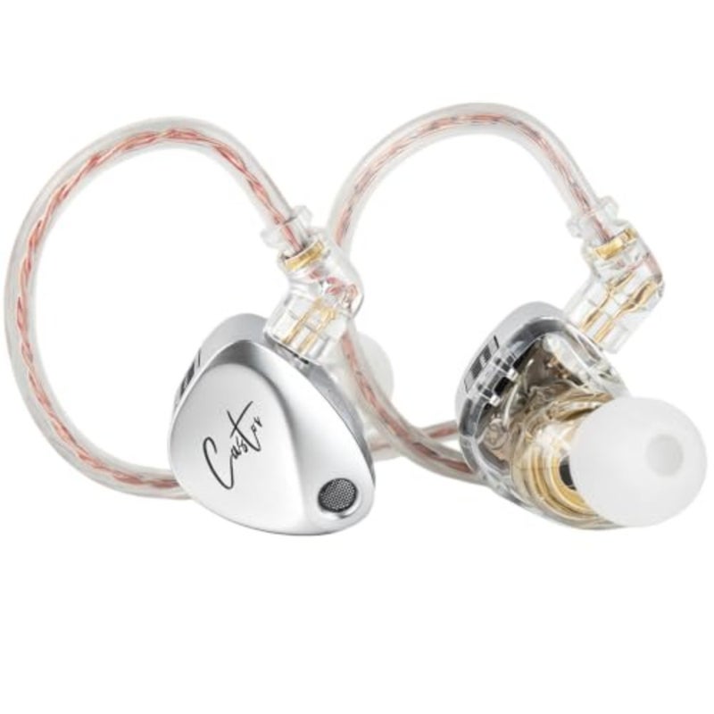 KZ Castor IEM for daily listening, aluminum alloy body, matte black finish, dual dynamic drivers with adjustable tuning switch and noise-isolating design - Image 1