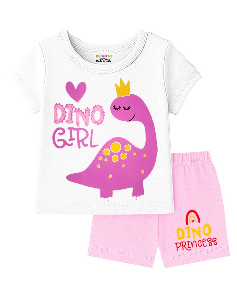 Kuchipoo Girls Regular Fit Cotton T-Shirts and Shorts Set (KUC-BSUT-125K, 2-3 Years, Multi-Colored) - Image 4
