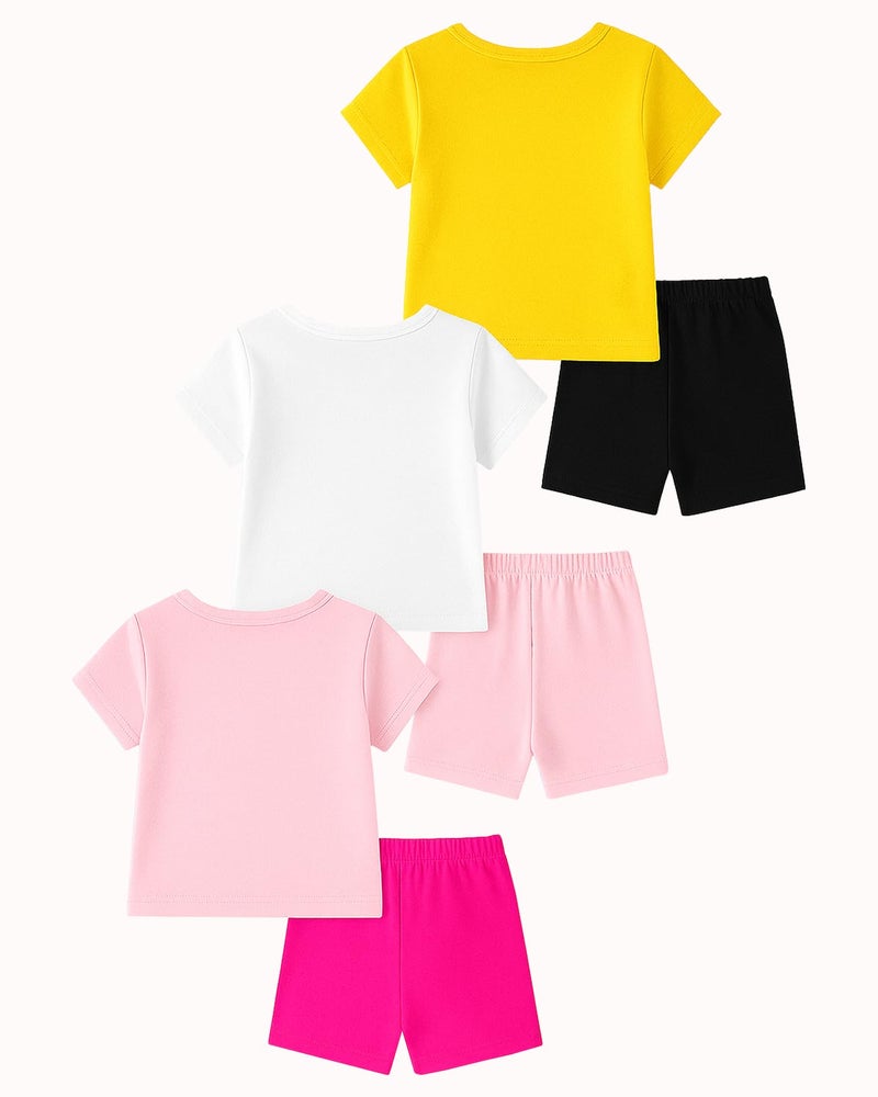 Kuchipoo Girls Regular Fit Cotton T-Shirts and Shorts Set (KUC-BSUT-125K, 2-3 Years, Multi-Colored) - Image 2