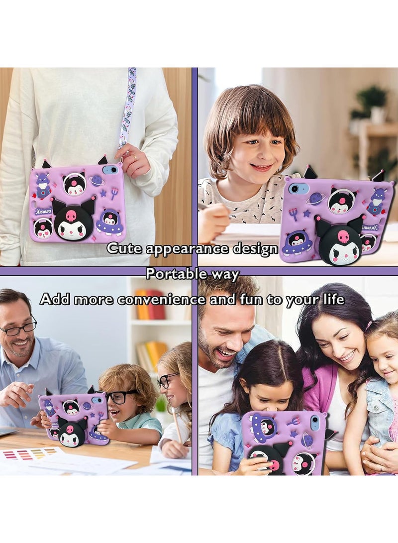 Kids Case Compatible iPad A16 11th 2025 10th Gen 2022 Shockproof Silicone Case with Stand and Shoulder Strap - Image 5