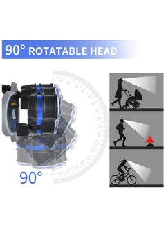 Generic Rechargeable Headlamp 8 LED Lumen Super Bright Waterproof Headlight with Red Lights 8 Modes USB for Emergency Light ​Outdoors Fishing Hiking Camping  - Image 3
