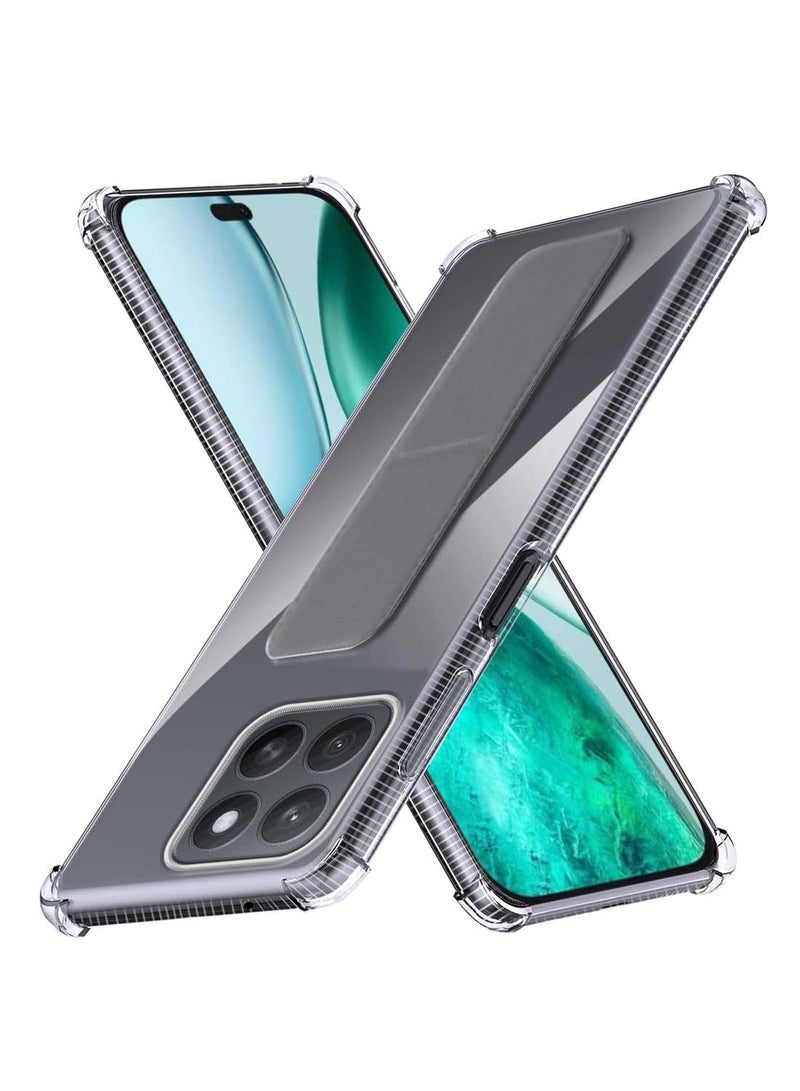 Wtech Honor X8c 4G 2025 TPU Hand Grip Air Pillow Case Cover - Clear/Grey - Image 1