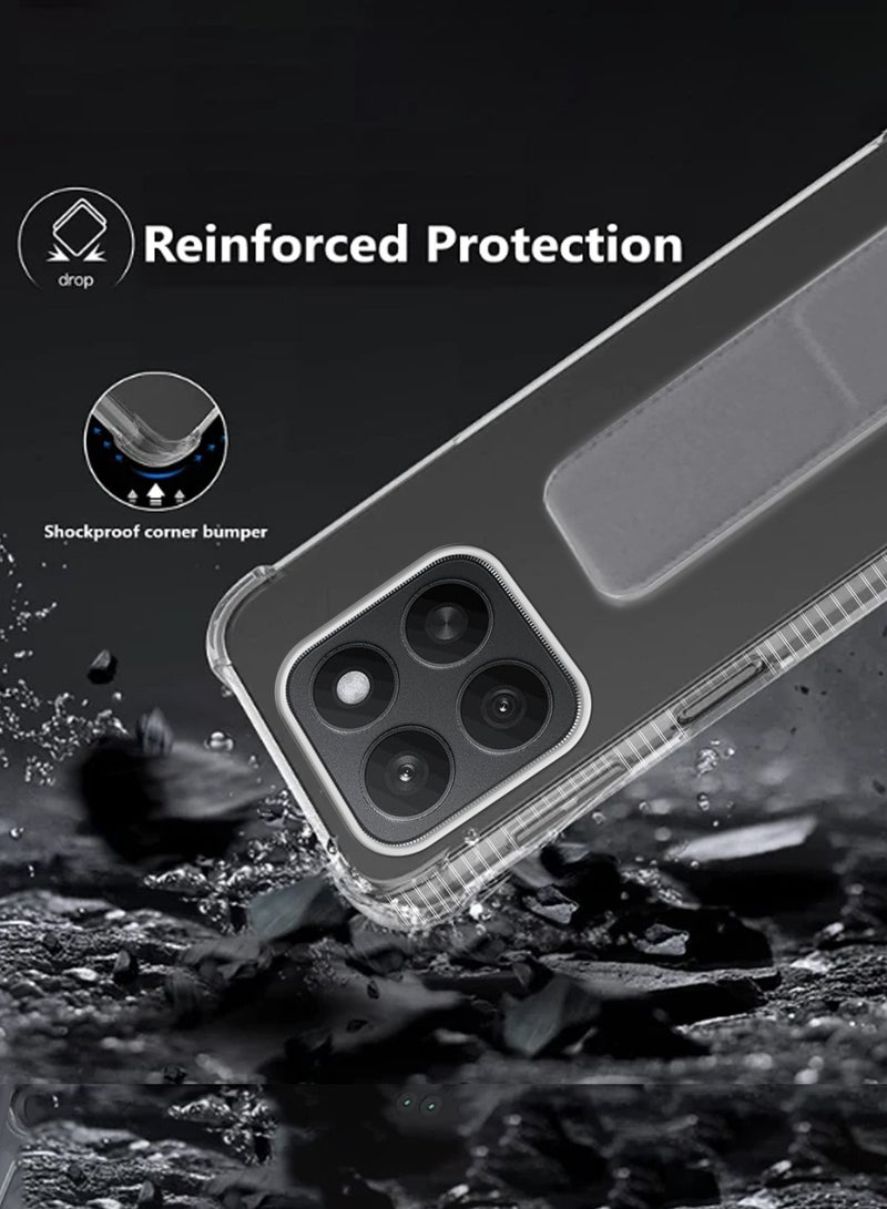 Wtech Honor X8c 4G 2025 TPU Hand Grip Air Pillow Case Cover - Clear/Grey - Image 4