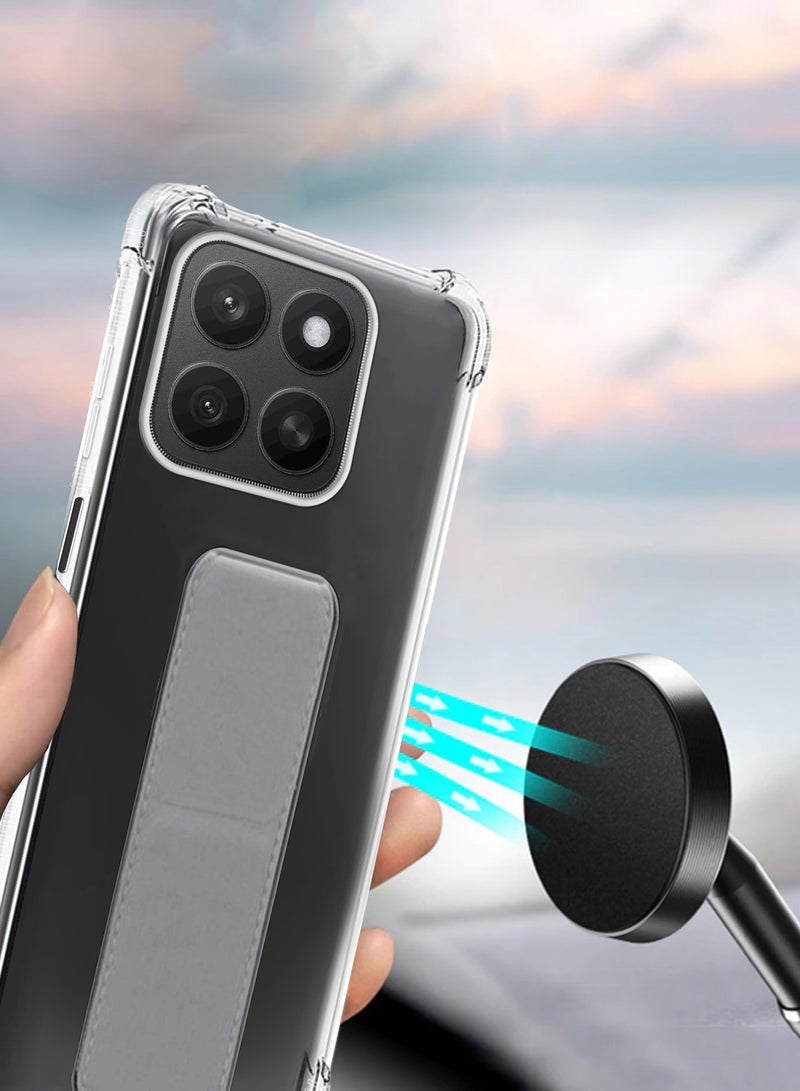 Wtech Honor X8c 4G 2025 TPU Hand Grip Air Pillow Case Cover - Clear/Grey - Image 5