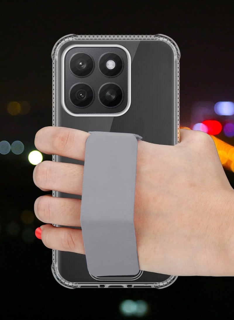 Wtech Honor X8c 4G 2025 TPU Hand Grip Air Pillow Case Cover - Clear/Grey - Image 3