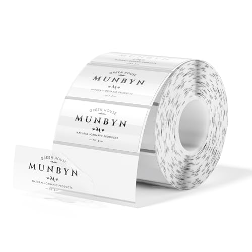 MUNBYN Clear Thermal Labels, 2.25 x 1.25 Inches, Printable Transparent Stickers for Small Businesses, DIY Logo Design, Multipurpose Waterproof Label Roll, 500 Labels/Roll - Image 1