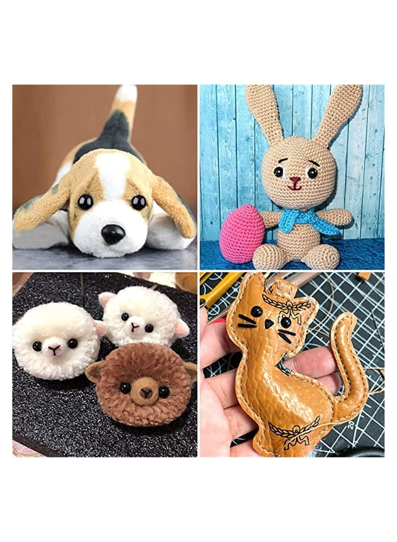 KASTWAVE 120 Pcs Plastic Safety Crochet Doll Eyes Bulk with Washers, for Crochet Crafts Washer Assorted Sizes for Doll, Plush Animal and Teddy Bear Puppet Craft Making (0.24 Inch/6 mm) - Image 3