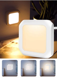 Generic Stepless Dimmable Night Light, LED Nightlights Plug in Wall with Auto Dusk to Dawn Sensor, Brightness Adjustable for Kids, Bedroom, Bathroom, Hallway, Stair, Kitchen, Warm White -1 Pack  - Image 1