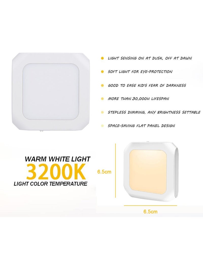 Stepless Dimmable Night Light, LED Nightlights Plug in Wall with Auto Dusk to Dawn Sensor, Brightness Adjustable for Kids, Bedroom, Bathroom, Hallway, Stair, Kitchen, Warm White -1 Pack  - Image 2
