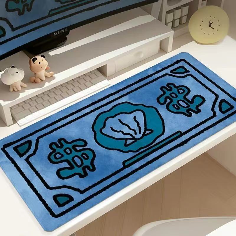Cartoon Money-Themed Desk Mat Mouse Pad for Office - Lucky Coin Design, Premium Non-Slip Surface - Image 1