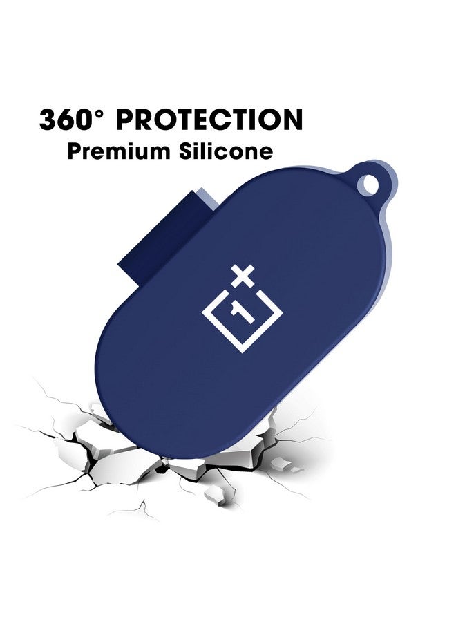 Sounce Case Silicone Cover, Compatible with Keychain for Oneplus Nord Buds Full Protection Shockproof Case Cover Anti Fall Anti Dust, (Blue) - Image 2