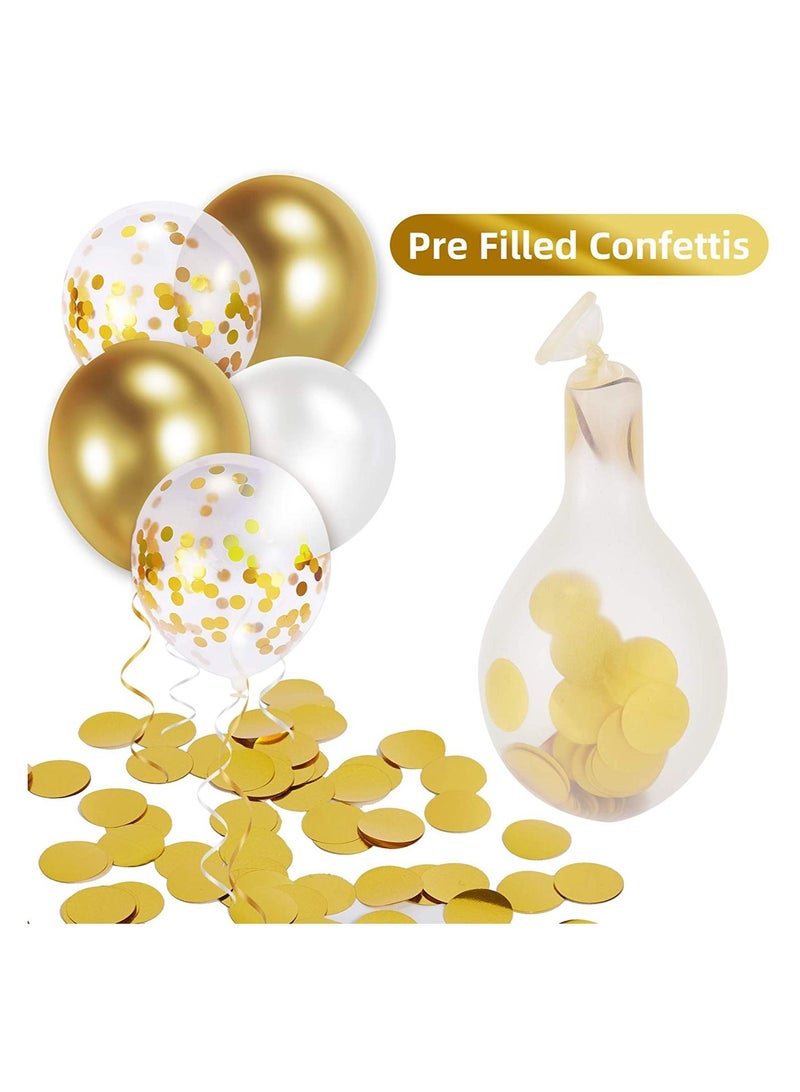 Highland 50-Piece  Golden and White Balloon Decoration Set for Birthday/Baby Shower/Anniversary Party  - Image 3