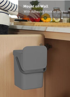 EKO PURO II SERIES | Mountable Compost Bin | Suitable For Kitchen Counter-Tops & Under Sinks | Fingerprint-Resistant | Matte Grey | 5L  - Image 1