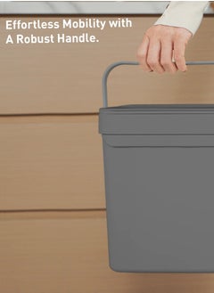 EKO PURO II SERIES | Mountable Compost Bin | Suitable For Kitchen Counter-Tops & Under Sinks | Fingerprint-Resistant | Matte Grey | 5L  - Image 4