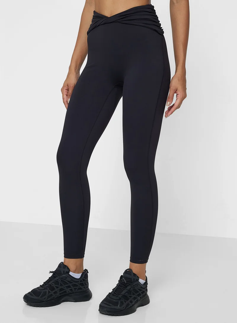 فورورد Ruched Overlap Waist Seamless Legging