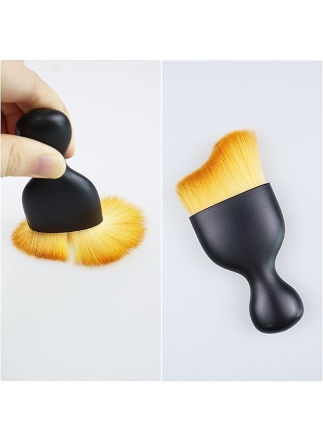 Car Interior Dust Brush, Soft Bristle Detailing Tool with Protective Cover, Black - Image 2