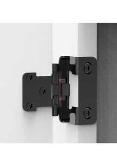 KASTWAVE Cabinet Hinges, 1/2" Overlay Semi Partial Wrap Self Closing Matte Black Hinges with Mounting Screws for Variable Kitchen Bathroom Cabinets Cupboard Doors 8 Pcs  - Image 2