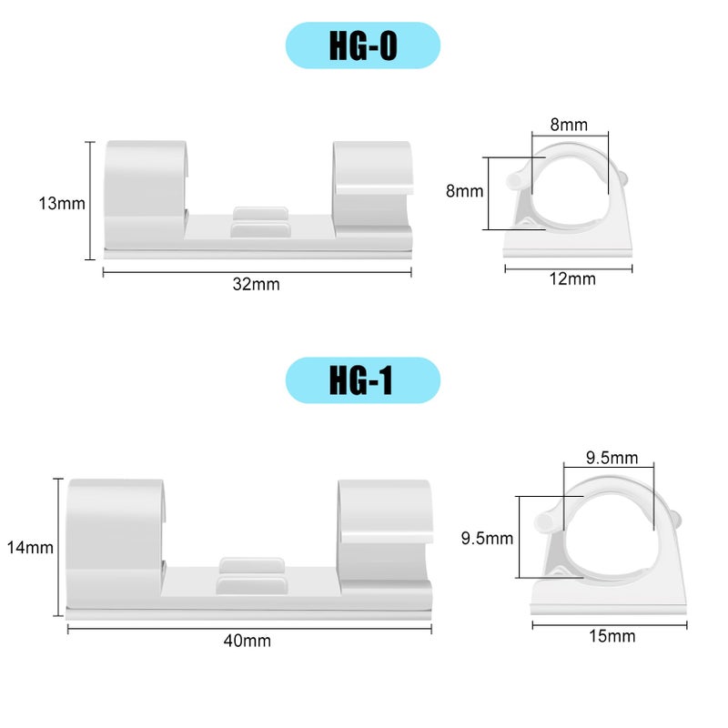 XHF 50pcs Medium Self Adhesive Cable Clips White,Wire Clips Cable Management Wire Organizer Cord Holder for Under Desk, Car, Wall, TV PC Ethernet Cable - Image 3
